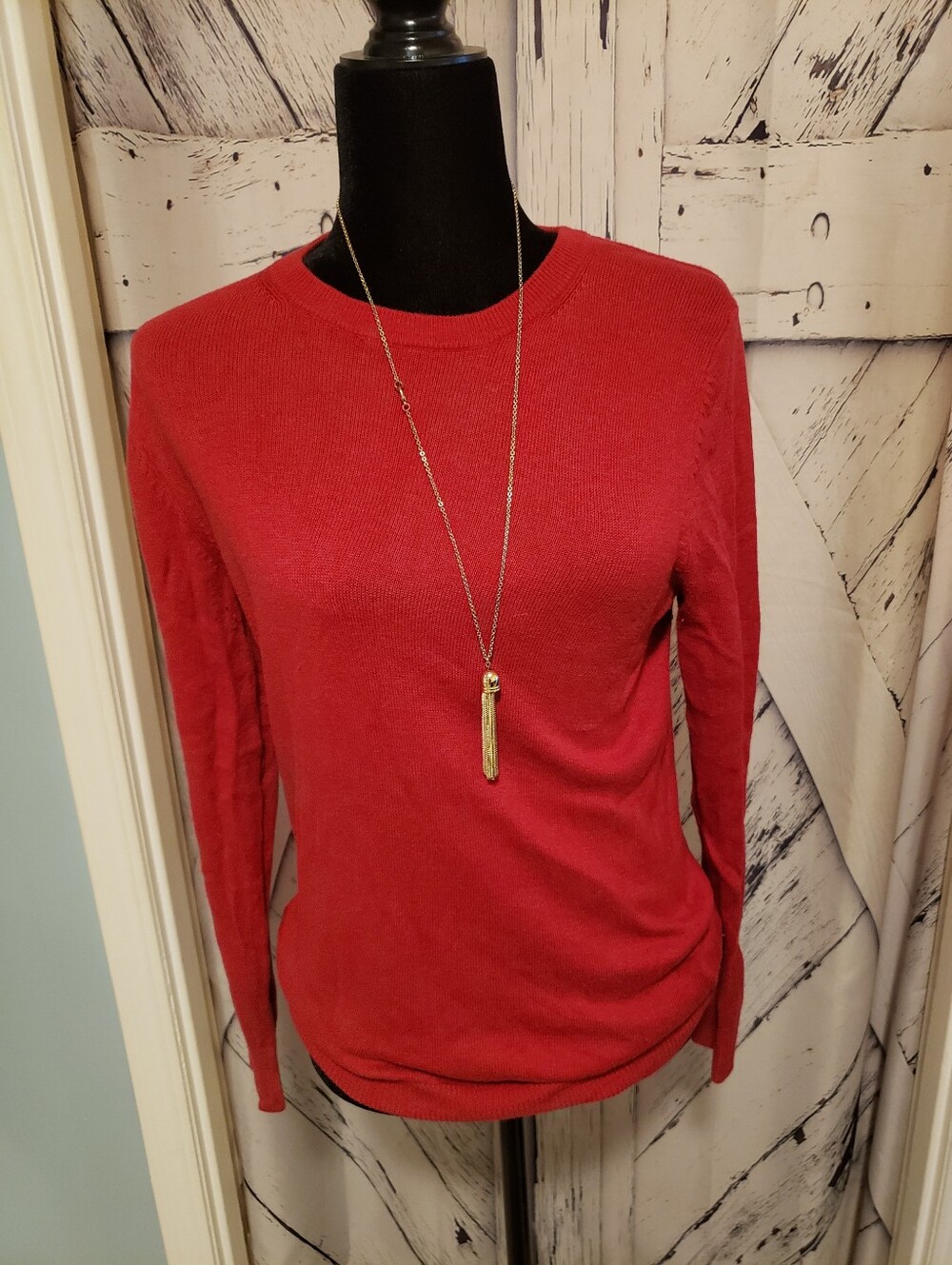 Joe Fresh Red Crewneck Sweater